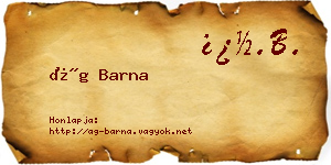 Ág Barna névjegykártya