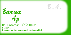 barna ag business card